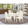 5-Piece Linen White Finish Solid Wood Top - Dining Room Set - Seats 4 - 2 of 4