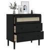 vidaXL Drawer Cabinet SENJA Rattan Look Black 31.5 in.x15.7 in.x31.5 in. Solid Wood Pine - image 4 of 4