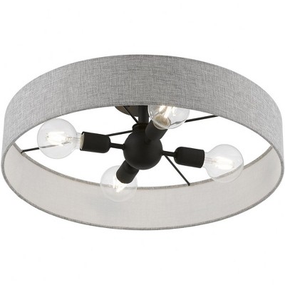 Elmhurst Modern 4-Light Drum Semi-Flush Mount in Black Nickel