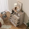 3 Drawer Wooden Dresser with Charging Station and LED Lights for Bedroom Closet Bedside Nightstand - 3 of 4