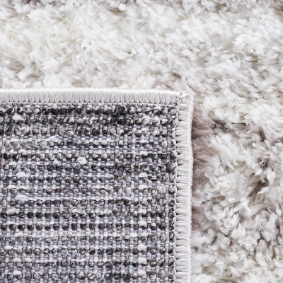 Soft Gray Synthetic 7' Square Shag Area Rug