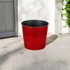 HomeRoots 9" Red Recycled Plastic Indoor Outdoor Round Pot Planter - 2 of 3