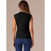 Allegra K Women's Mock Neck Summer Knit Ribbed Sleeveless Blouse - 4 of 4