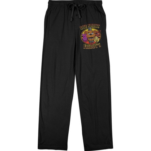 Five Nights At Freddy's Men's Characters Logo Black Sleep Pajama Pants ...