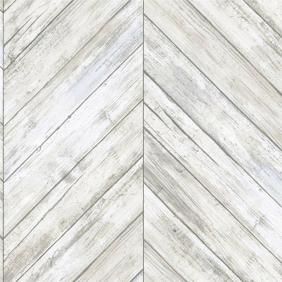 RoomMates Herringbone Wood Boards Peel & Stick Wallpaper