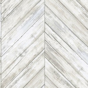 RoomMates Wood Herringbone Boards Peel & Stick Wallpaper: Removable Vinyl, Self-Adhesive, Modern Blue Design, 28 Sq Ft Coverage - 1 of 4