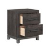 Vynxaria Modern Sleek 2-Drawer Nightstand, 2-Tone (Brownish Gray & Antique Silver), Dovetail Drawers, Glitter Gray Bar Pulls - 2 of 4