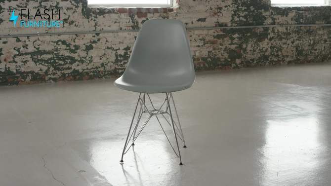 Flash Furniture Elon Series Plastic Chair with Chrome Base, 2 of 12, play video