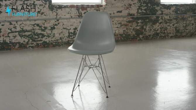 Flash Furniture Elon Series Plastic Chair with Chrome Base, 2 of 7, play video