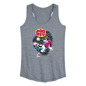 Women's - Disney - Street Soccer Goofy Graphic Racerback Tank - 1 of 4