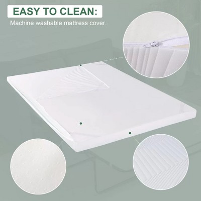 Dyonery 4 Inch Cool Gel Memory Foam Sofa Bed Mattress Replacement- CertiPUR-US Certified Topper with Washable Cover for Sleeper Sofas - Thumbnail 4