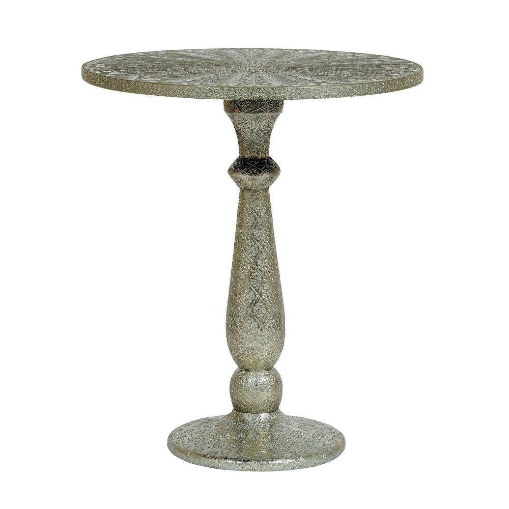 Photos - Coffee Table Desmet Boho Glam Iron Accent Table Silver - Christopher Knight Home