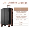 Gulches Hardshell Luggage, Lightweight Durable ABS Suitcases with Double Wheels, Expandable 28-inch Checked Luggage 28" (Single Luggage) - 3 of 4
