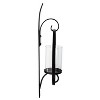 Kate and Laurel Doria Round Metal Wall Sconce, 12x22, Black - 3 of 4