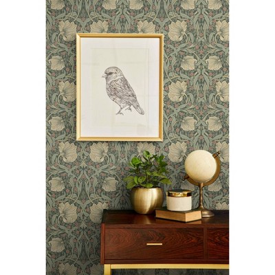 Gardenia & Sage Floral Peel and Stick Vinyl Wallpaper