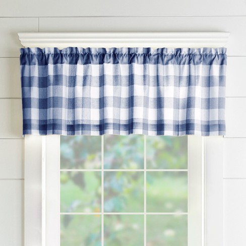 Farmhouse Living Buffalo Check Window Valance 60 X 15 Blue