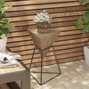 JIONJOY Contemporary Triangle Side Table with Wood Top & Metal Base - 3 of 4