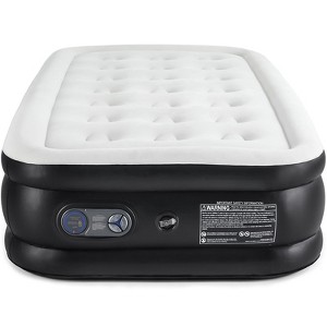 Sweetcrispy Twin Size Inflatable Elevated Premium Comfort Airbed Air Mattress w/ Built-In Pump, Non-Slip Bottom Design, Portable for Camping - 1 of 4