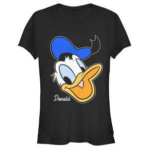Juniors Womens Mickey & Friends Donald Duck Big Face T-Shirt - 1 of 4