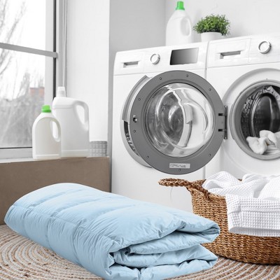 Twin Light Blue Down Alternative Microfiber Comforter