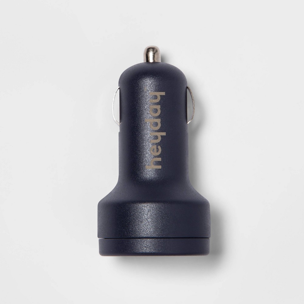 Dual Port 25W Car Charger - heyday™ Dusk Blue: USB & USB-C Adapter