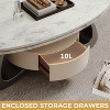 ATJafurn 47.2'' Oval Modern Coffee Table Luxury Faux Marble Top Stainless Steel Base - 3 of 4