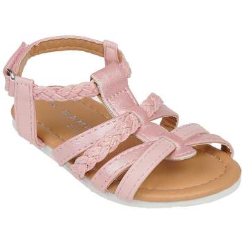 Rampage Toddler Girl's Strappy Ankle Strap Fashion Sandals/Flats with Braided Straps