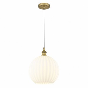White Venetian - 1 Light Cord Hung Pendant In Modern Style-13.5 Inches Tall and 12 Inches Wide - 1 of 1
