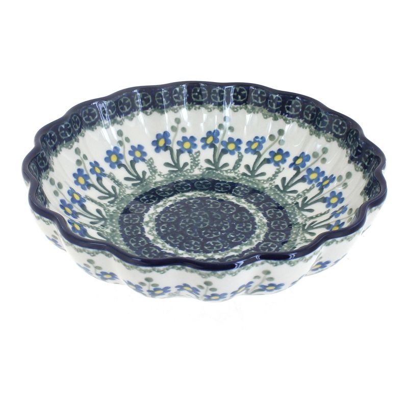 Blue Rose Polish Pottery 249 Ceramika Artystyczna Medium Scallop Dish, 1 of 2