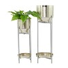 Olivia & May 2pc Modern Metal Planter Pots - 2 of 4
