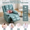 GustoWave Oversized Massage Recliner Chair with Heating for Adults, Fabric Manual Recliner Sofa with Side Pocket, Linen - 3 of 4