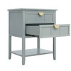 GDFStudio Ricardo Modern 22" Wood Rectangle End Table with 2 Drawer and Shelf - 4 of 4