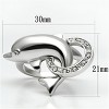 Slickblue Women's Rhodium Brass Ring with Clear Crystal, Sea Life Theme, Polished Single-Tone Style, Size 5-9 - 4 of 4