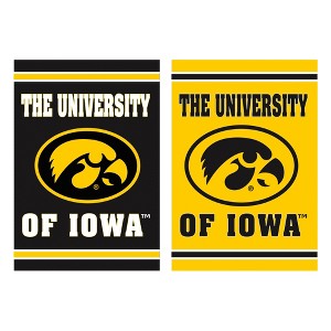 Evergreen NCAA Universty of Iowa Garden Suede Flag 12.5 x 18 Inches Indoor Outdoor Decor - 1 of 3