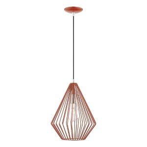 Livex Lighting Linz 1 - Light Pendant in  Shiny Red/Polished Chrome - 1 of 2
