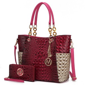 MKF Collection Merlina Faux Crocodile-Embossed Women’s Tote Bag & matching Wallet by Mia K - 1 of 4