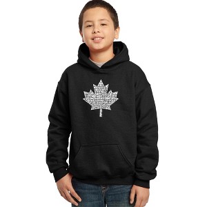 LA Pop Art Boy's Word Art Hooded Sweatshirt - CANADIAN NATIONAL ANTHEM - 1 of 4