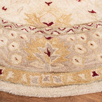 Anatolia Inspired 6' Round Red Handmade Tufted Wool Rug