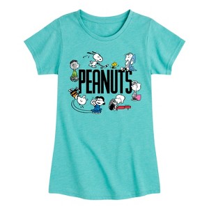 Girls' - Peanuts - Group Fitted Short Sleeve Graphic T-Shirt - 1 of 4