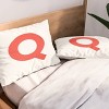 Deny Designs Standard April Lane Art Block Red Monogram Q Microfiber Printed Pillow Sham - 2 of 3