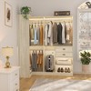 Besiost 71-In Freestanding Closet System Set with Wood Drawers, Corner Closet Organizer with Hanging Rods - 2 of 4