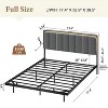 WOWLIVE Floating Bed Frame with Charging Station and LED Lights, Upholstered Platform Bed Frame with Adjustable Headboard and Under-Bed Storage - 2 of 4
