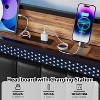 Bed Frame with LED Light and Charging Station, Upholstered Platform Bed with Storage Headboard, Metal Slat, Noise Free, Easy Assembly, Black - 4 of 4