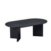 GDFStudio Roland Modern Minimalism 39.4" Wood Oval Coffee Table with Double Pedestal - 4 of 4