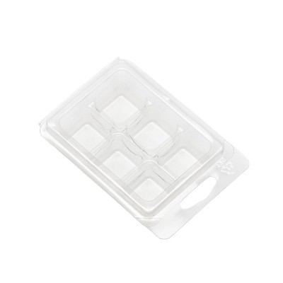 makesy recycled plastic cavity square clamshell - set of 100