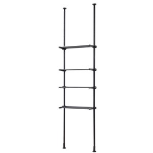 VEVOR Over the Toilet Storage, 4-Tier Adjustable Over Toilet Bathroom Organizer, Low-carbon Steel 53"-132" Tall Storage Shelf Rack,Space Saver,Black - 1 of 4