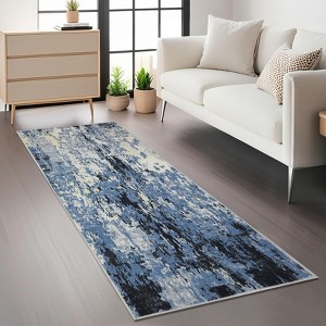 Area Rugs for Living Room Bedroom, Modern Abstract Machine Washable Rug, Low Pile Floor Carpet with Non Slip Backing - 1 of 4