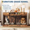 63" Extra Large Double Dog Crate with Removable Divider - Heavy Duty Pet Kennel Furniture with 2 Storage Drawers, Indoor Decorative TV Stand, Brown - 2 of 4