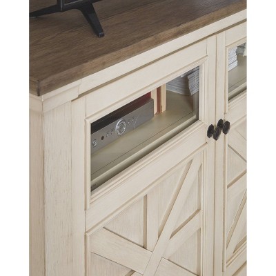 Aspen Transitional 50" Two-Tone White & Gray TV Console with Cabinet