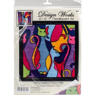 An easy beginner needlepoint kit called Woof! The design is color-printed  onto 10 count needlepoint canvas and comes wth Appletons wool yarns. –  Needlepoint For Fun